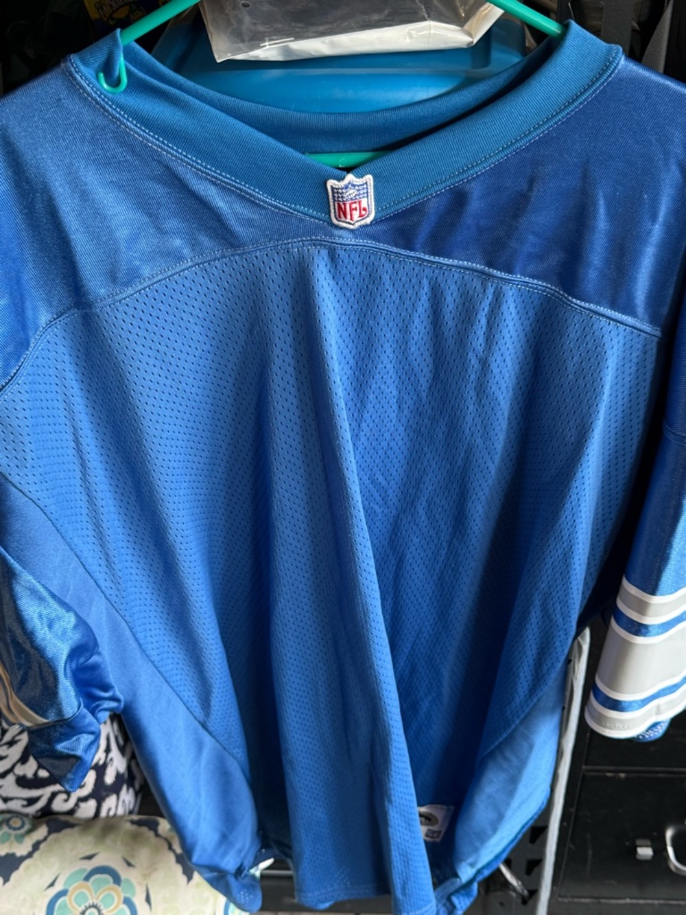 NFL Blue Football Jersey with Sleeve Stripes